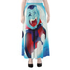 Cute Dracula Print Chiffon Maxi Skirt