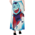 Cute Dracula Print Chiffon Maxi Skirt