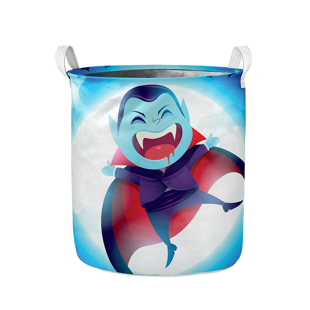Cute Dracula Print Collapsible Laundry Basket