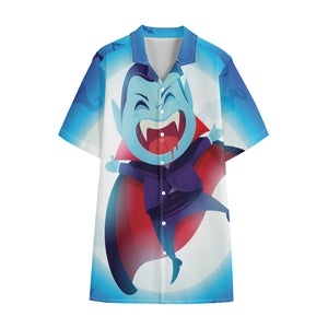 Cute Dracula Print Cotton Hawaiian Shirt