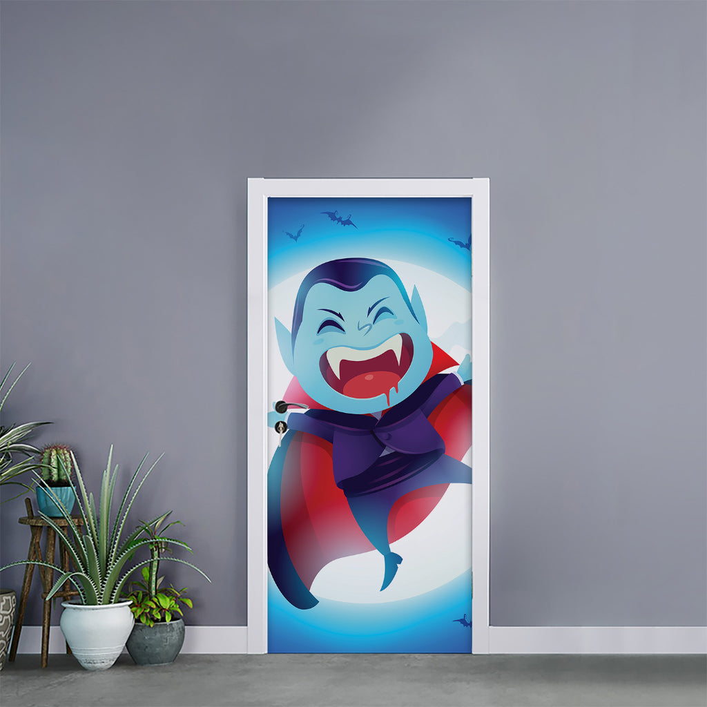 Cute Dracula Print Door Sticker