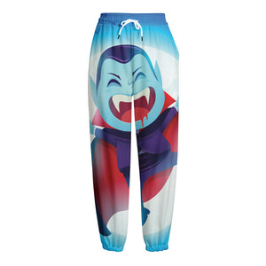 Cute Dracula Print Fleece Lined Knit Pants