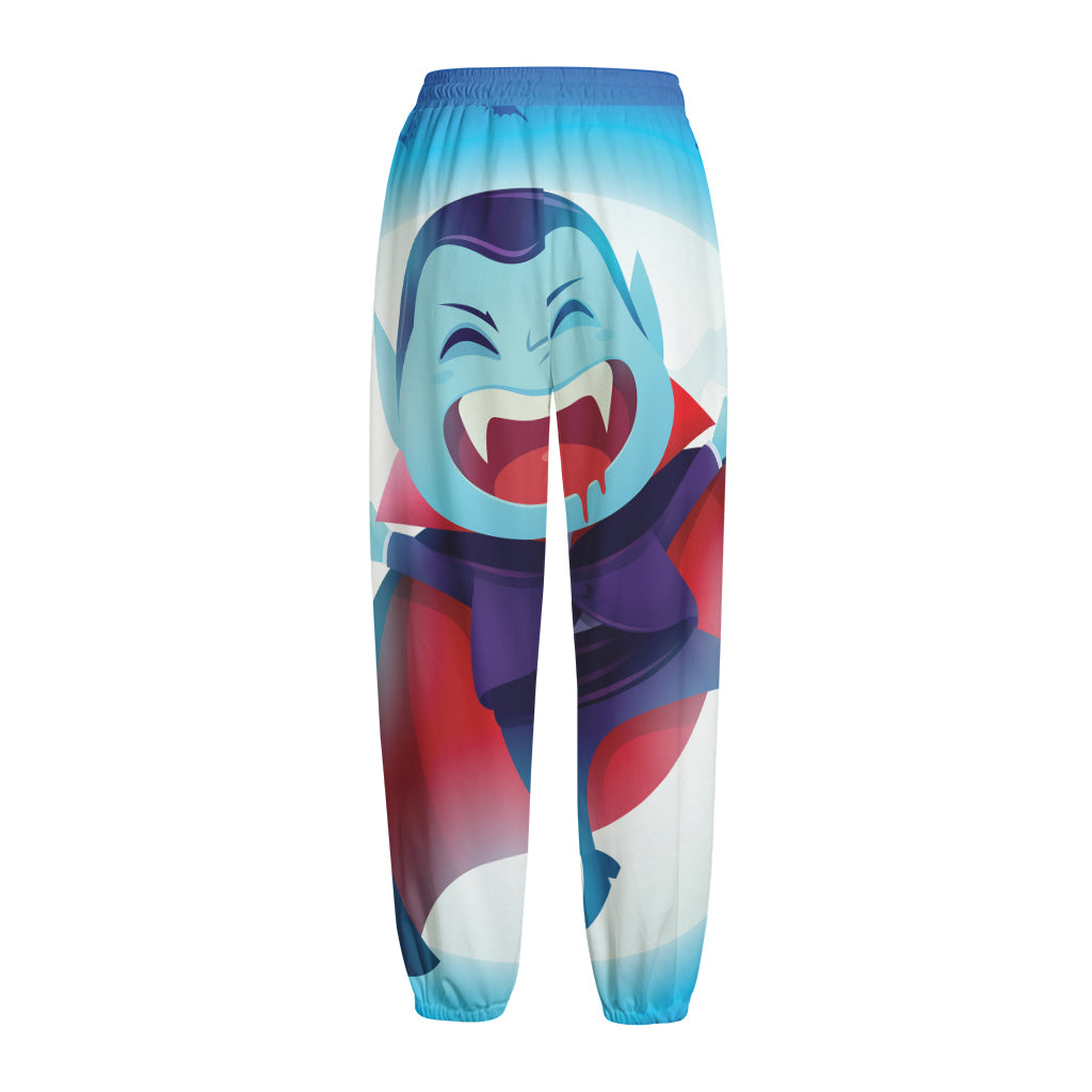 Cute Dracula Print Fleece Lined Knit Pants