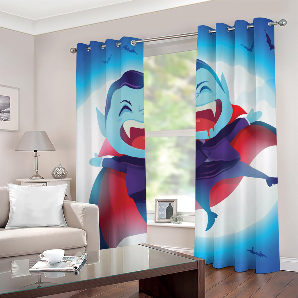 Cute Dracula Print Grommet Curtains