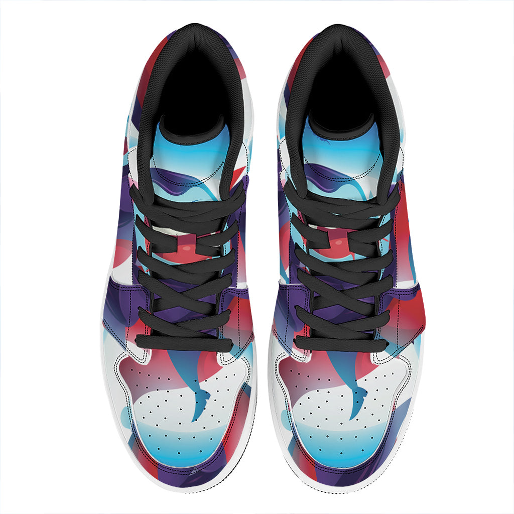 Cute Dracula Print High Top Leather Sneakers