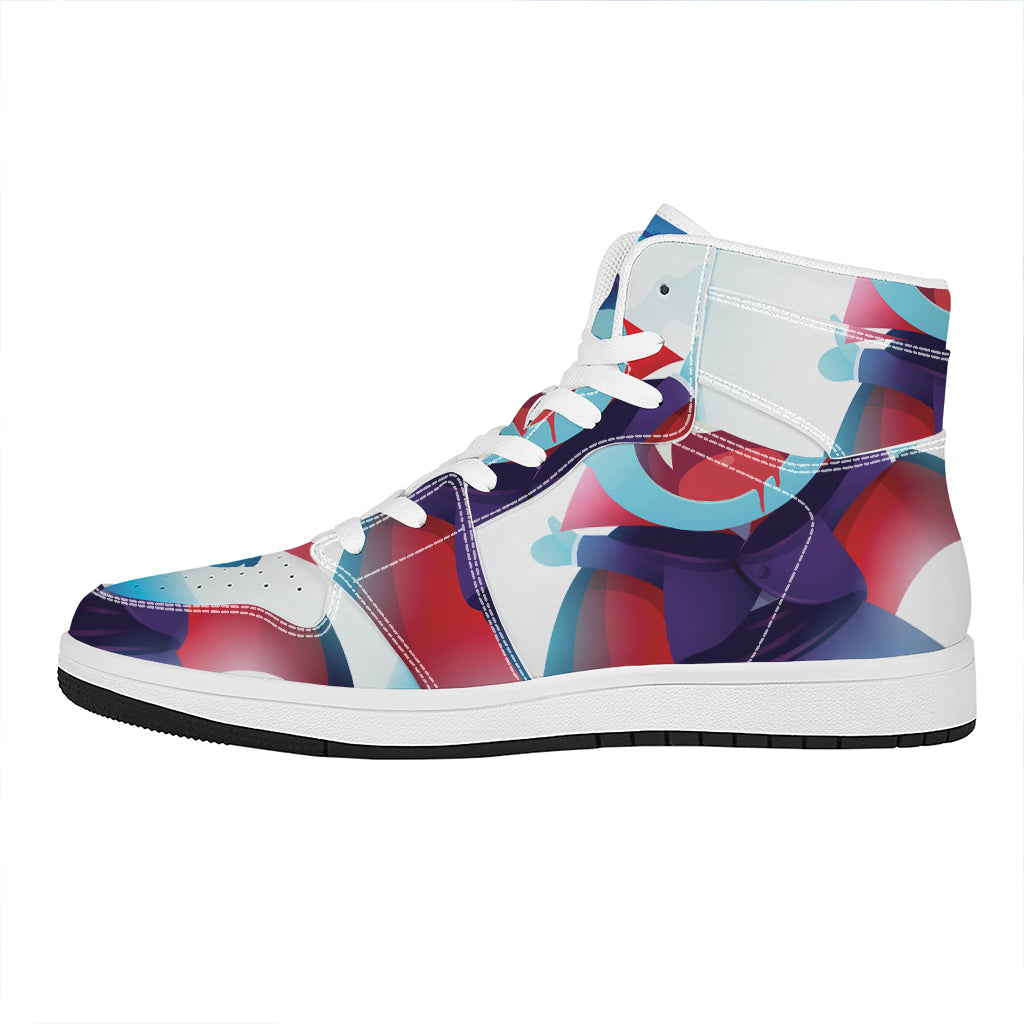 Cute Dracula Print High Top Leather Sneakers