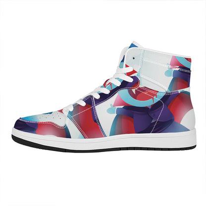 Cute Dracula Print High Top Leather Sneakers