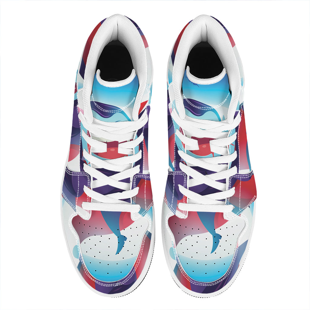 Cute Dracula Print High Top Leather Sneakers