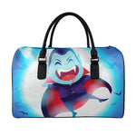 Cute Dracula Print Leather Duffle Bag