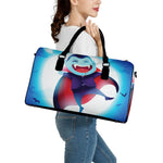 Cute Dracula Print Leather Duffle Bag