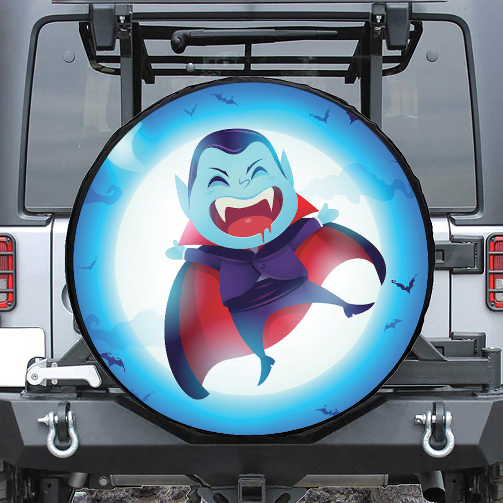 Cute Dracula Print Leather Spare Tire Cover