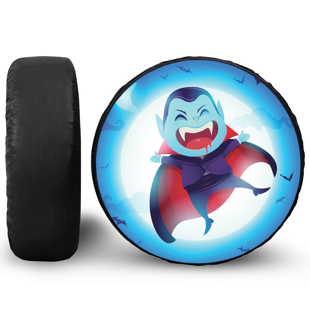 Cute Dracula Print Leather Spare Tire Cover