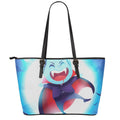 Cute Dracula Print Leather Tote Bag With Zipper
