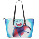 Cute Dracula Print Leather Tote Bag