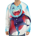 Cute Dracula Print Long Sleeve Baseball Jersey