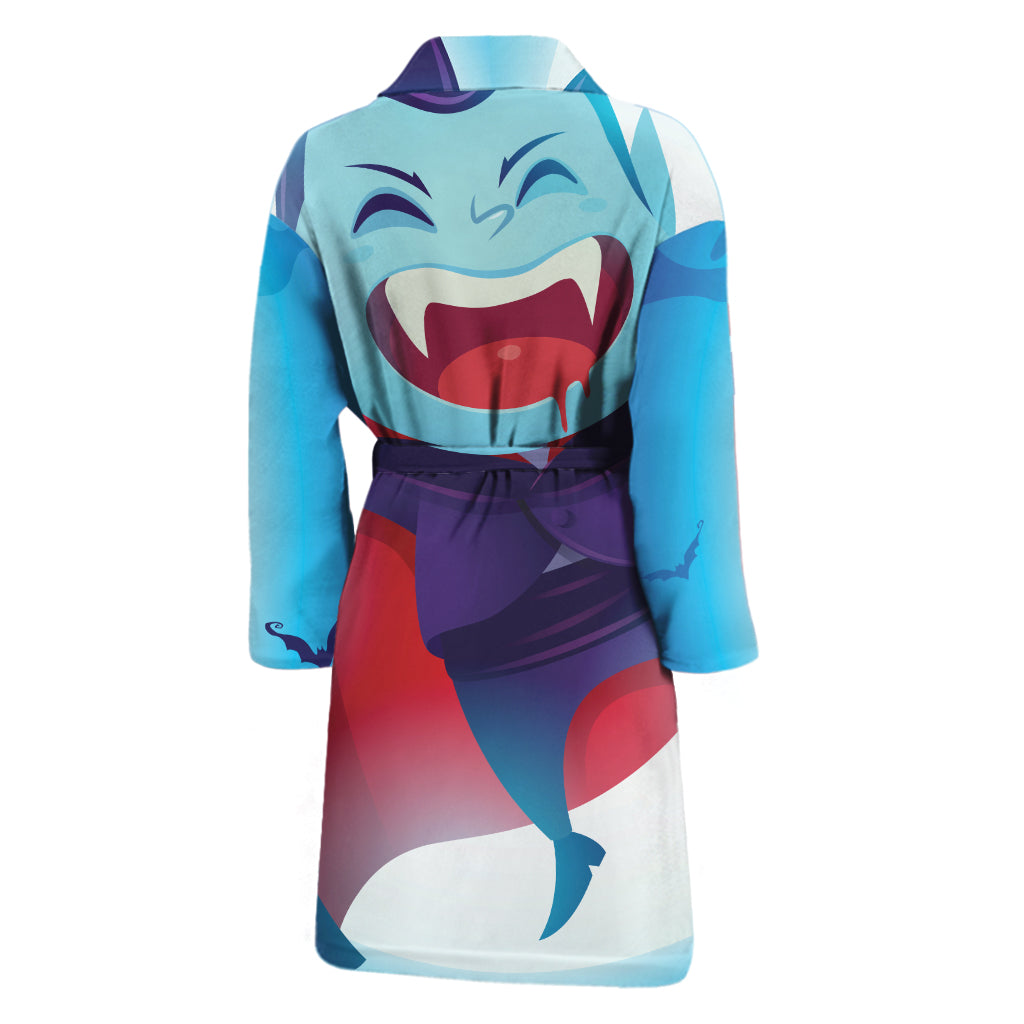 Cute Dracula Print Men's Bathrobe