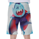 Cute Dracula Print Men's Beach Shorts