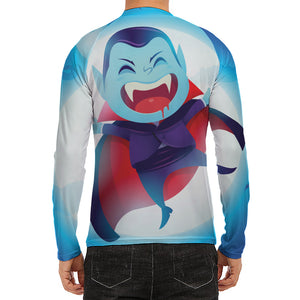 Cute Dracula Print Men's Long Sleeve Rash Guard