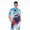 Cute Dracula Print Men's Rompers