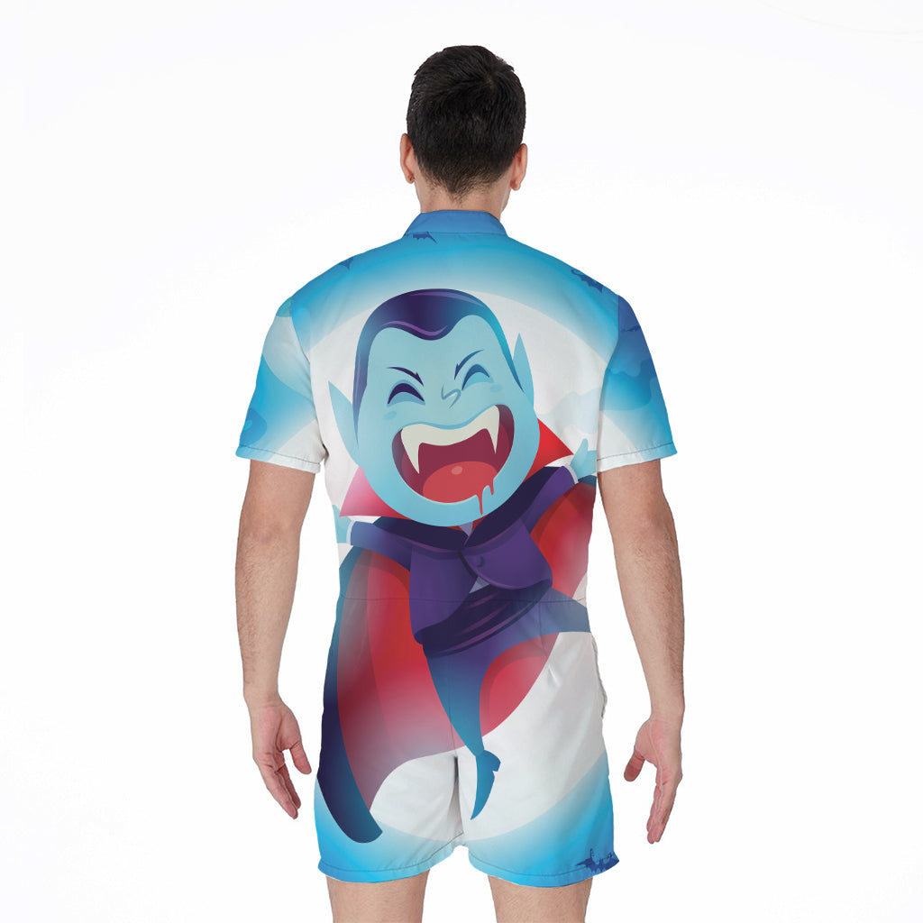 Cute Dracula Print Men's Rompers