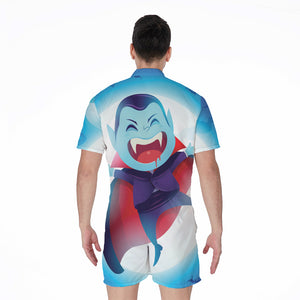 Cute Dracula Print Men's Rompers