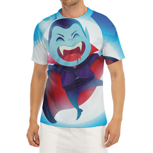 Cute Dracula Print Men's Short Sleeve Rash Guard