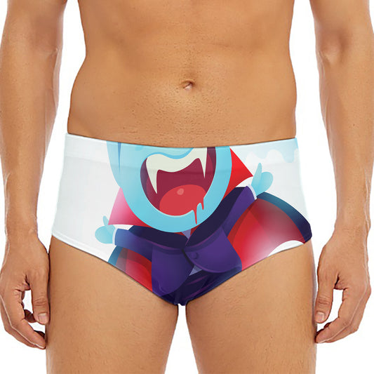 Cute Dracula Print Men's Triangle Swim Briefs
