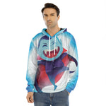Cute Dracula Print Men's Velvet Pullover Hoodie