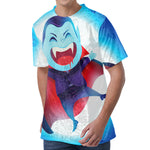 Cute Dracula Print Men's Velvet T-Shirt