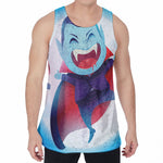 Cute Dracula Print Men's Velvet Tank Top