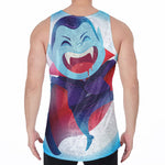 Cute Dracula Print Men's Velvet Tank Top