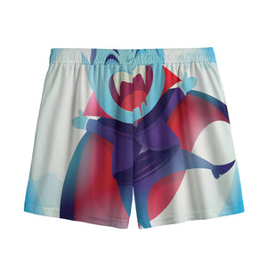 Cute Dracula Print Mesh Shorts