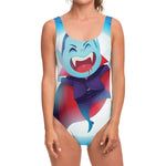 Cute Dracula Print One Piece Swimsuit