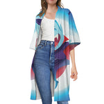 Cute Dracula Print Open Front Beach Cover Up