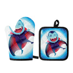 Cute Dracula Print Oven Mitt And Pot Holder Set