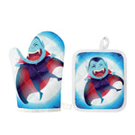 Cute Dracula Print Oven Mitt And Pot Holder Set