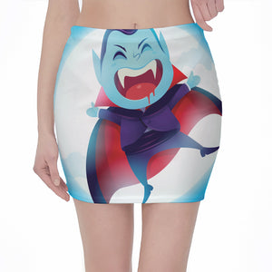 Cute Dracula Print Pencil Mini Skirt