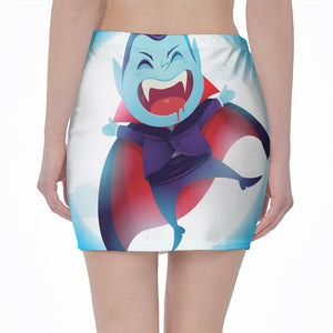 Cute Dracula Print Pencil Mini Skirt