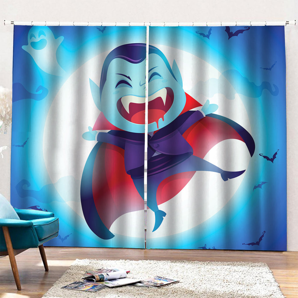 Cute Dracula Print Pencil Pleat Curtains