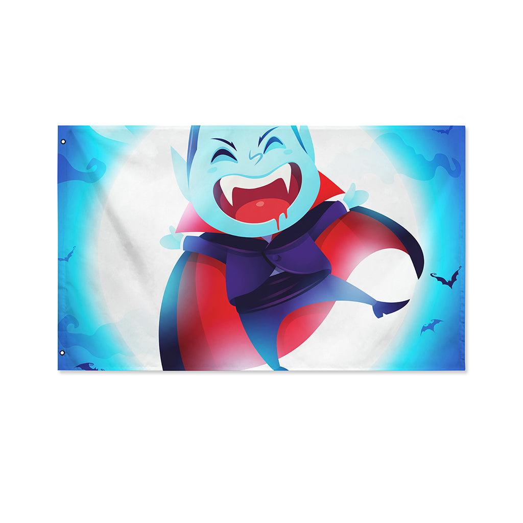 Cute Dracula Print Polyester Flag
