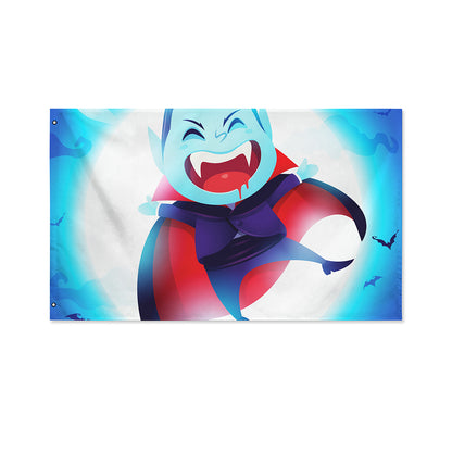 Cute Dracula Print Polyester Flag