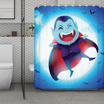 Cute Dracula Print Polyester Shower Curtain