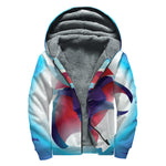 Cute Dracula Print Sherpa Lined Zip Up Hoodie