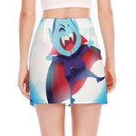 Cute Dracula Print Side Slit Mini Skirt