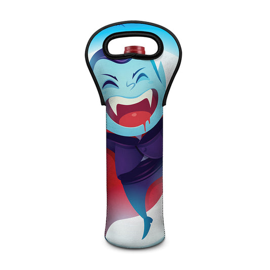 Cute Dracula Print Single Neoprene Wine Tote