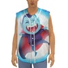 Cute Dracula Print Sleeveless Baseball Jersey