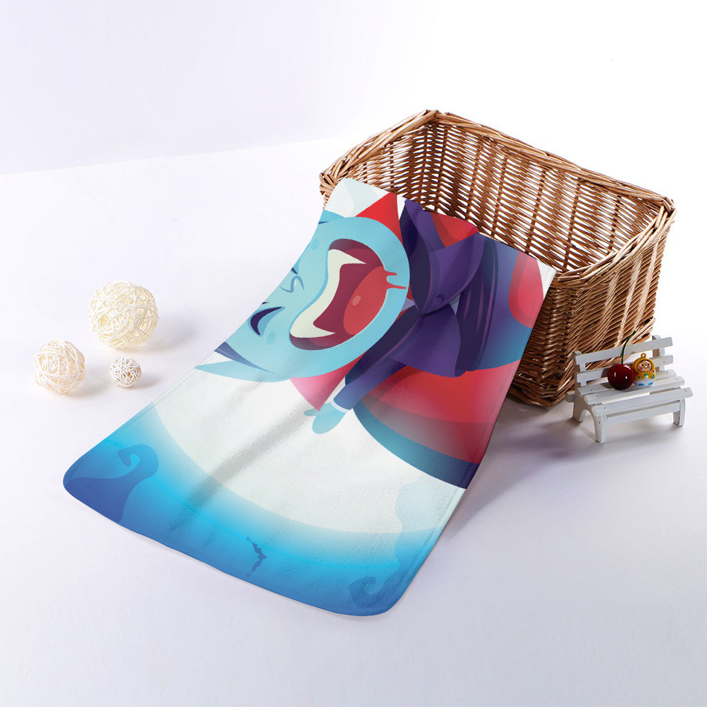 Cute Dracula Print Towel