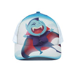 Cute Dracula Print White Mesh Trucker Cap