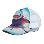 Cute Dracula Print White Mesh Trucker Cap