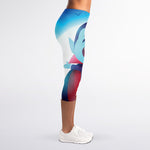 Cute Dracula Print Women's Capri Leggings